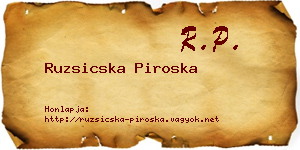 Ruzsicska Piroska névjegykártya