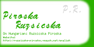 piroska ruzsicska business card